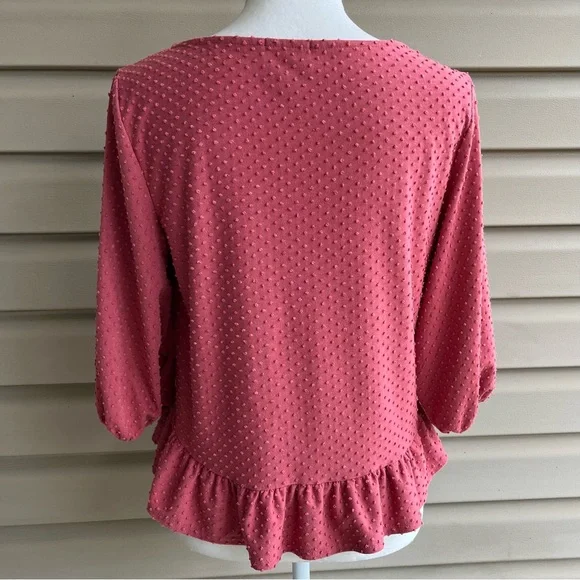 •W5 Anthropologie• Swiss Dot Peplum Pullover Top - Size Small - Picture 5 of 6